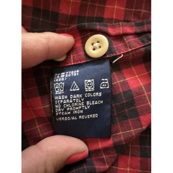 Vintage Tommy Hilfiger Shirt Mens Plaid Button Up Striped Crest Y2K Size XL - Picture 11 of 14